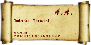 Ambróz Arnold névjegykártya