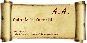 Ambróz Arnold névjegykártya