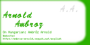 arnold ambroz business card